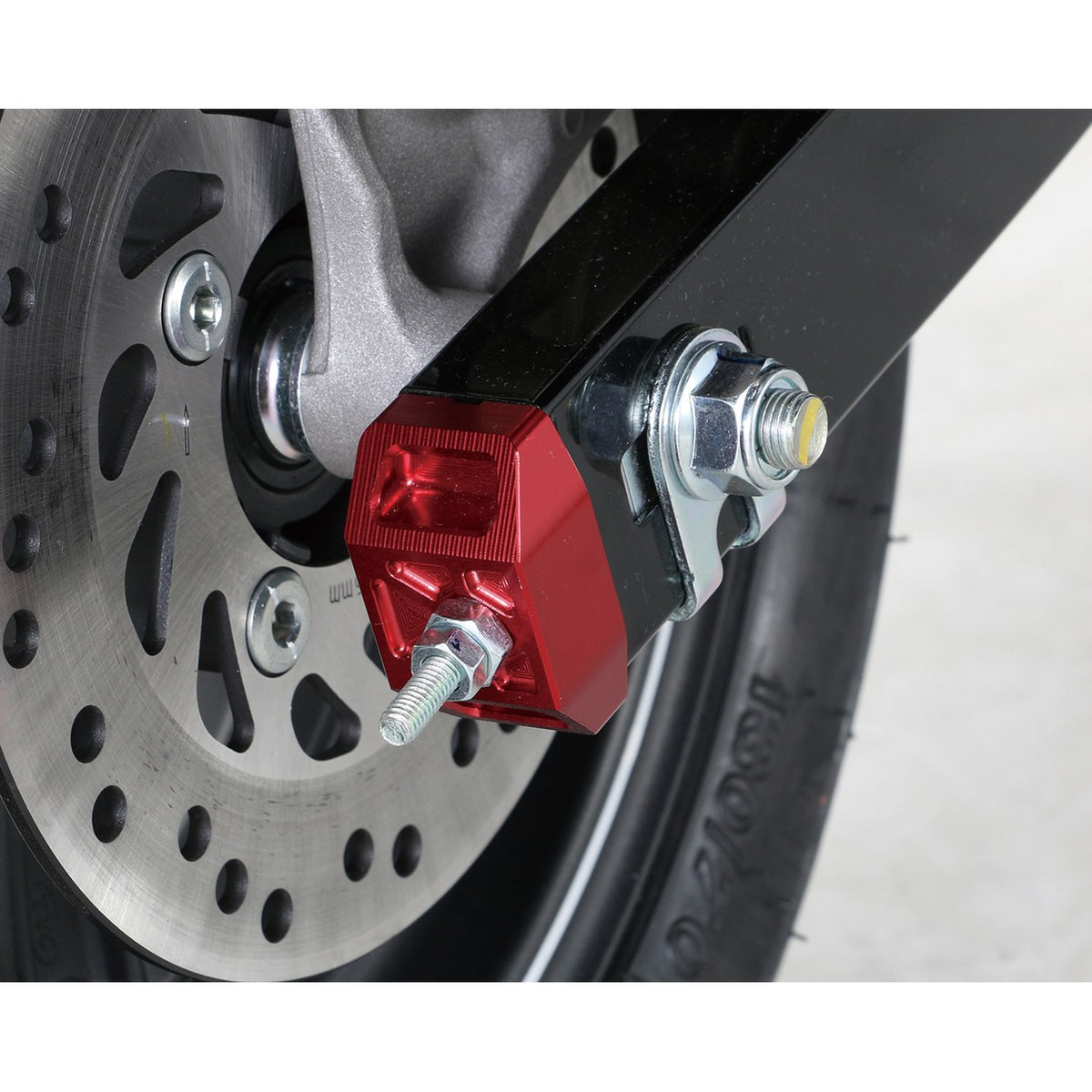 Caches de tendeurs de chaîne alu CNC (paire) — Kitaco — Honda Dax 125 JB-04 / JB-06 & Grom JC92 (519-1452920)