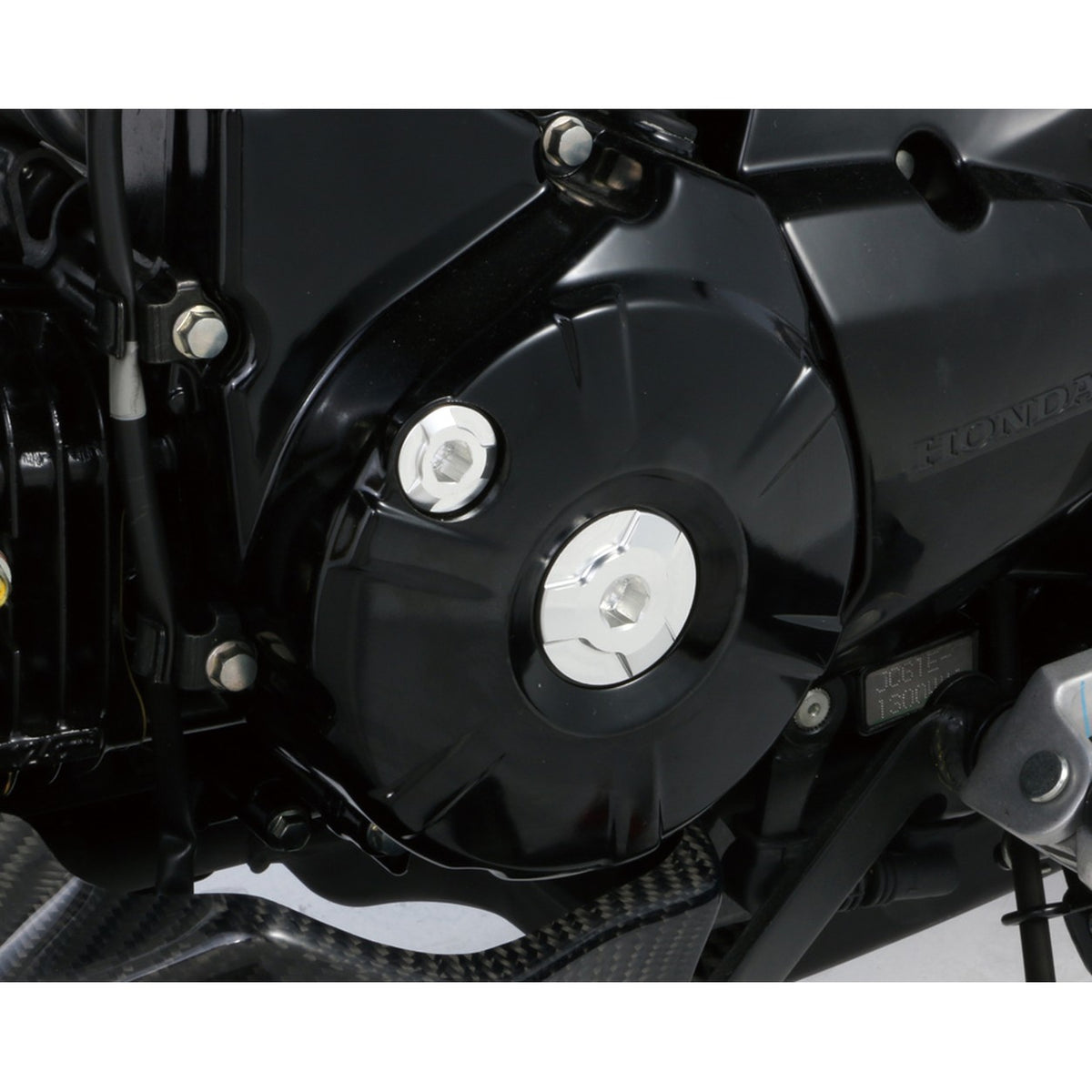 Bouchons de carter (calage / volant moteur) alu CNC — Kitaco — Honda Monkey 125, Dax 125, MSX 125 & Grom (753-1001050)