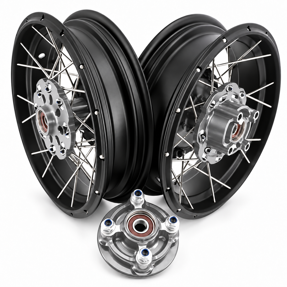 Paire de roues à rayons tubeless 12" — NXR Parts — Honda Monkey 125, Dax 125, Grom / MSX