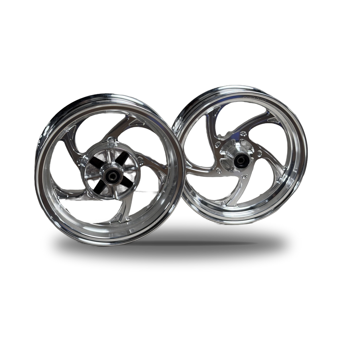Paire de jantes CNC chrome pour Honda Monkey 125, Grom / MSX et Dax 125