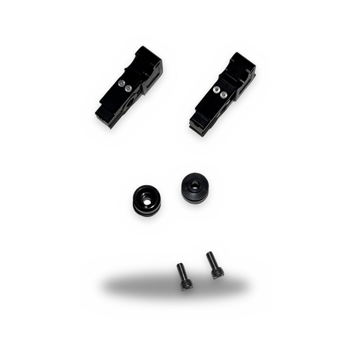 Tendeurs de chaîne alu CNC noir (paire) — NXR Parts — Honda Dax 125 JB04 / JB06