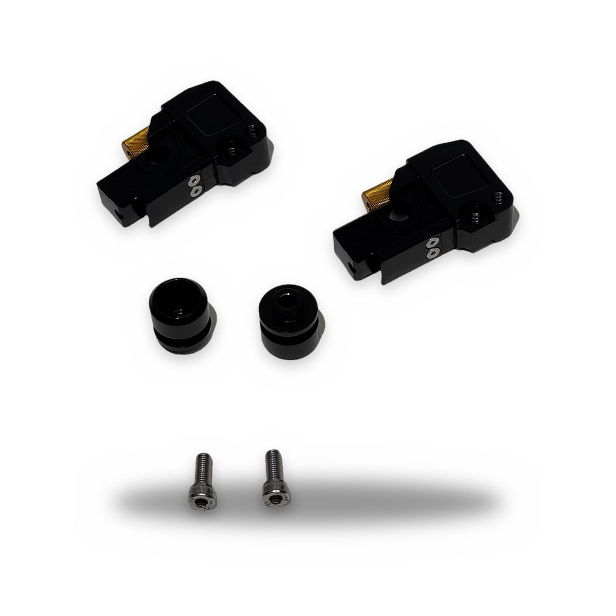 Tendeurs de chaîne alu CNC noir (paire) — NXR Parts — Honda Dax 125 JB04 / JB06
