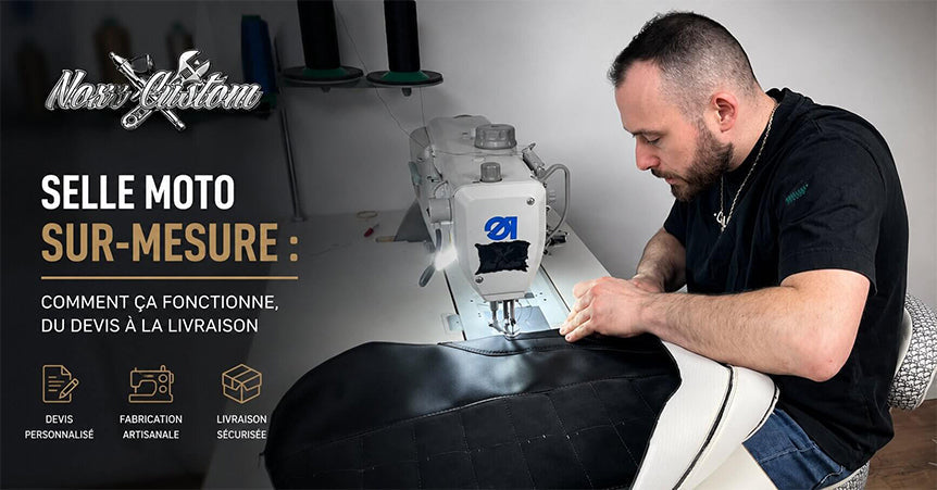 étapes pour obtenir une selle moto sur-mesure de chez nox custom le spécialiste numéro 1 de la sellerie moto en europe et en france exactement