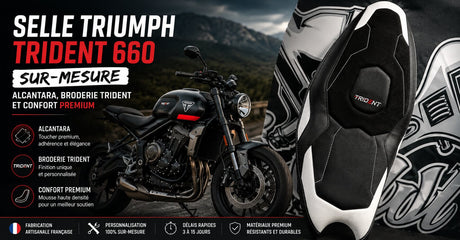 Selle Triumph Trident 660 sur-mesure réalisé par nox custom