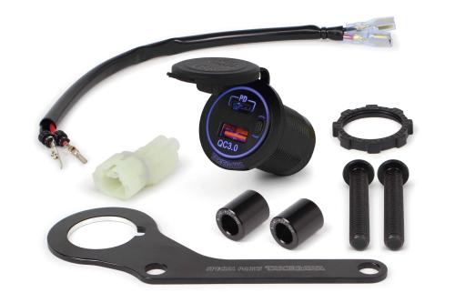 Chargeur USB QC3.0 + PD (allume-cigare) + kit fixation - TAKEGAWA - Monkey 125 / Dax 125 (05-13-0004)