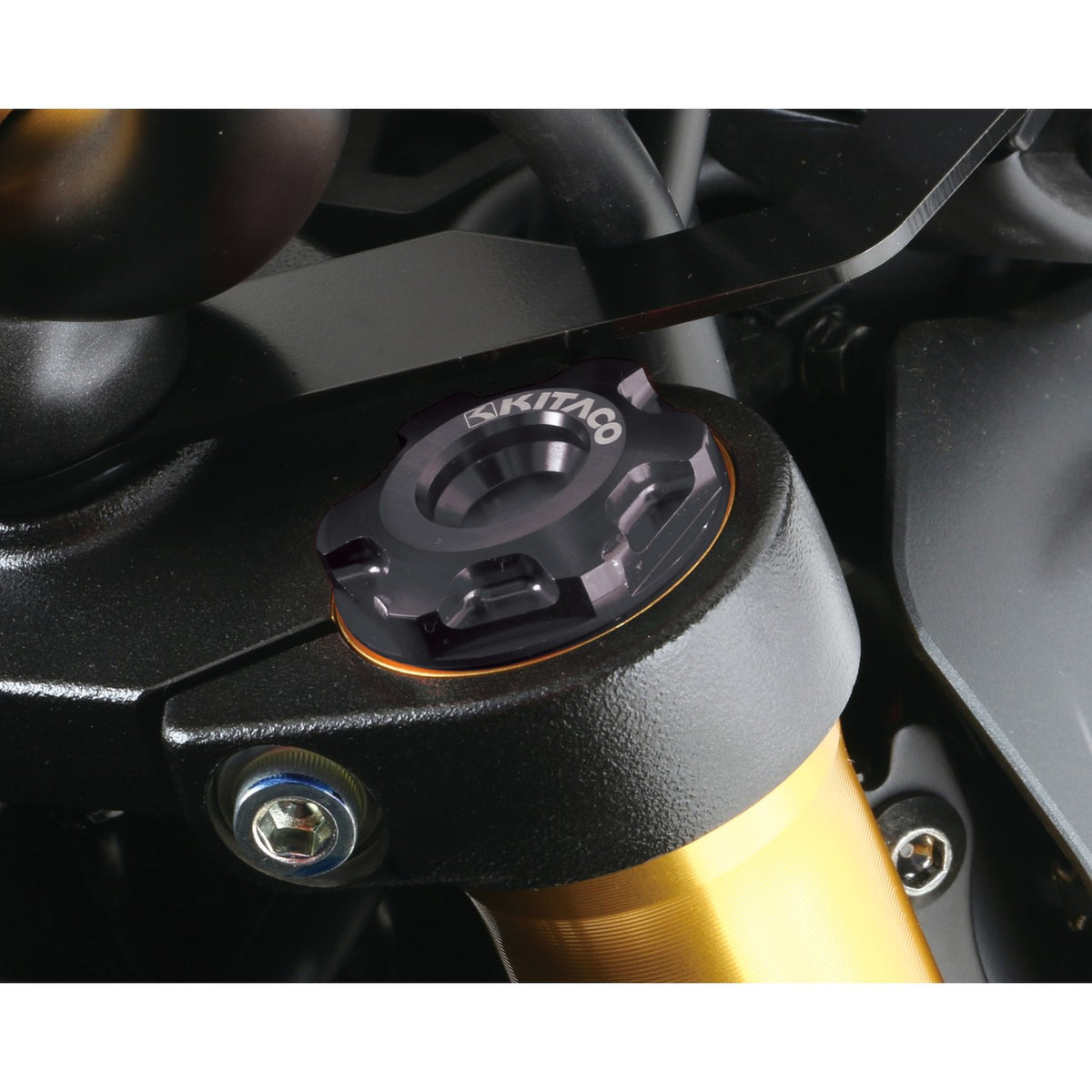 Bouchons supérieurs de fourche alu CNC (paire) — Kitaco — Honda Monkey 125, Dax 125, MSX 125 & Grom (502-1001090)