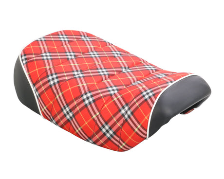 Selle Tuck Roll KITACO tissu écossais rouge - Honda Monkey 125