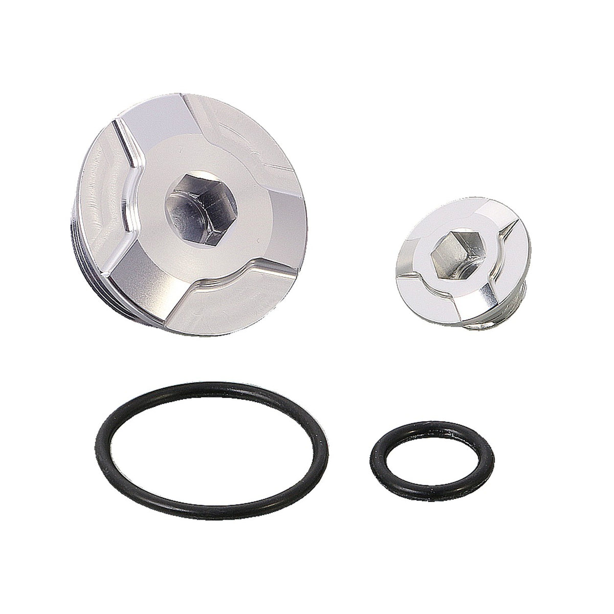 Bouchons de carter (calage / volant moteur) alu CNC — Kitaco — Honda Monkey 125, Dax 125, MSX 125 & Grom (753-1001050)