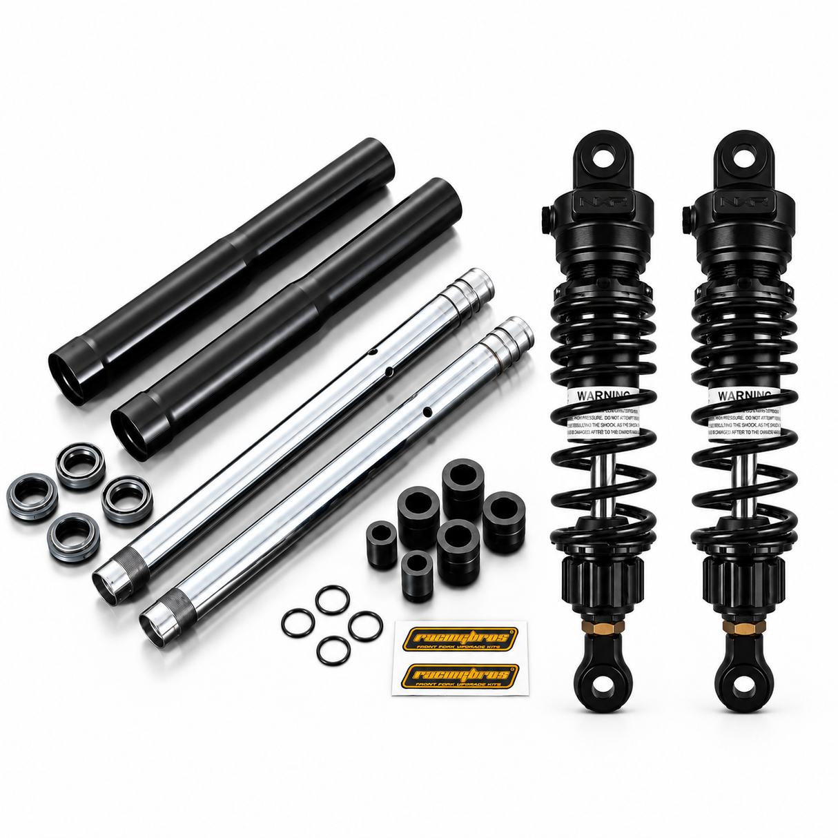 Pack Low Rider : kit rabaissement de fourche + amortisseurs 280 mm — RACING BROS / NXR — Honda Monkey 125, Dax 125, Grom 125 & MSX 125