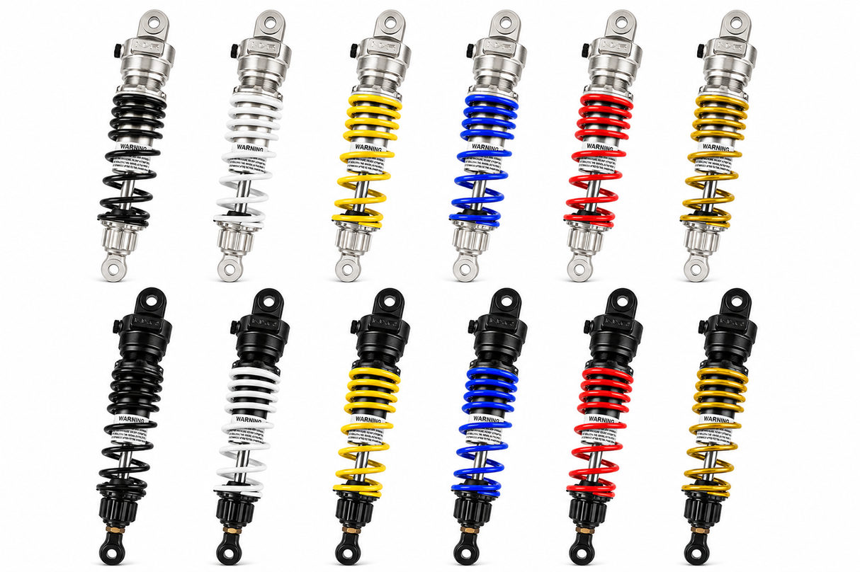 Paire d'amortisseurs arrière réglables NXR RS1 Low Rider 280 mm — Honda Monkey 125 (JB02/JB03/JB05) & Dax 125 (JB04/JB06)