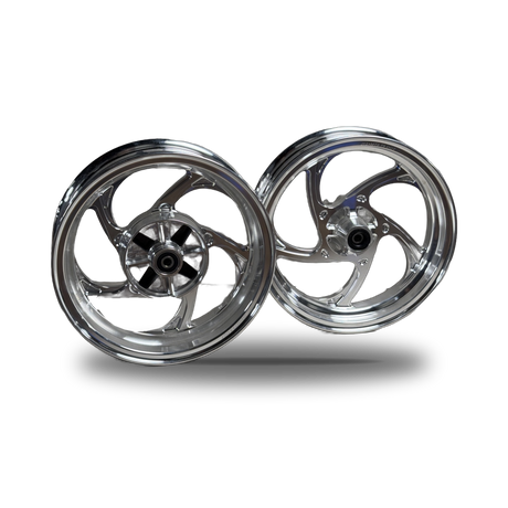 Paire de jantes CNC chrome pour Honda Monkey 125, Grom / MSX et Dax 125