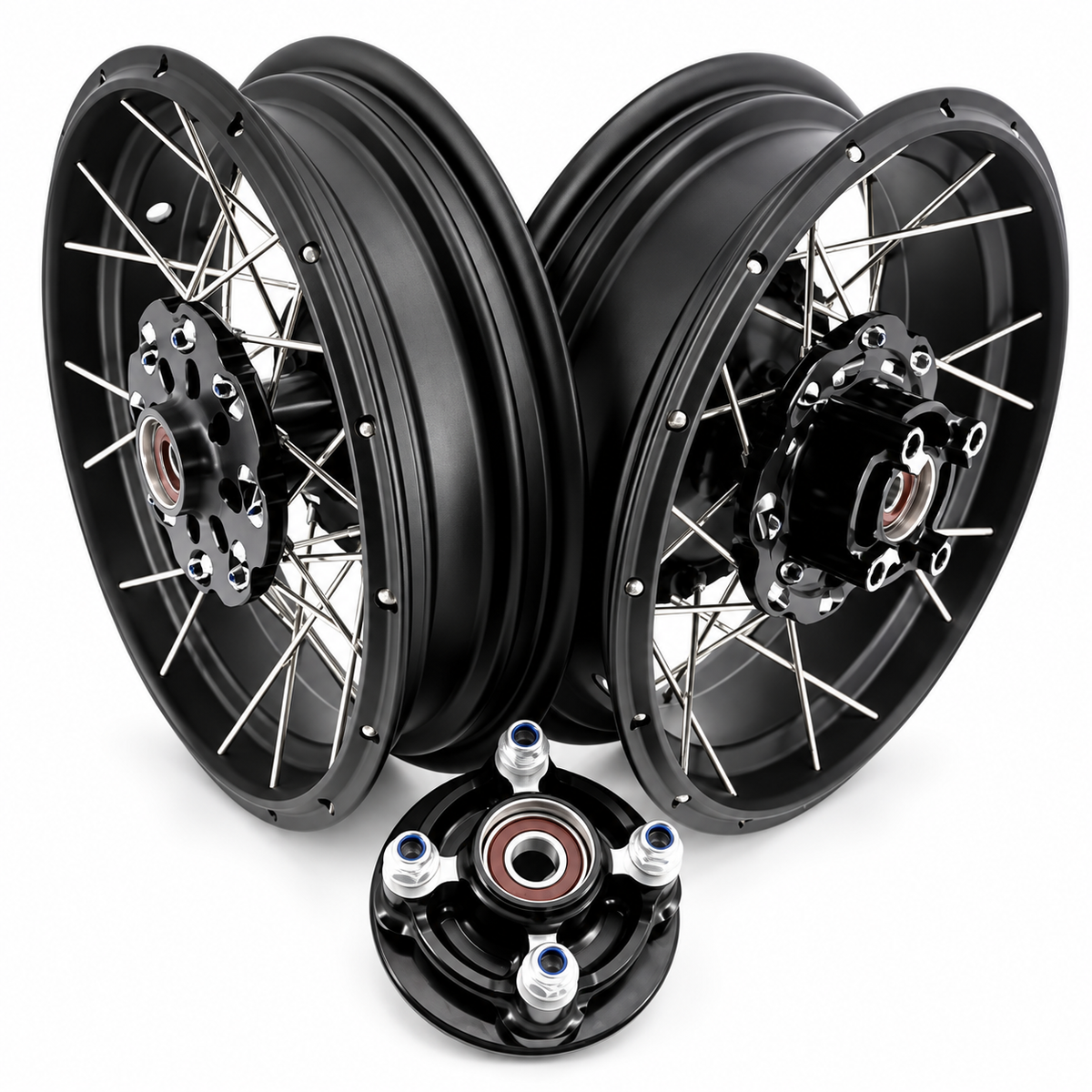 Paire de roues à rayons tubeless 12" — NXR Parts — Honda Monkey 125, Dax 125, Grom / MSX