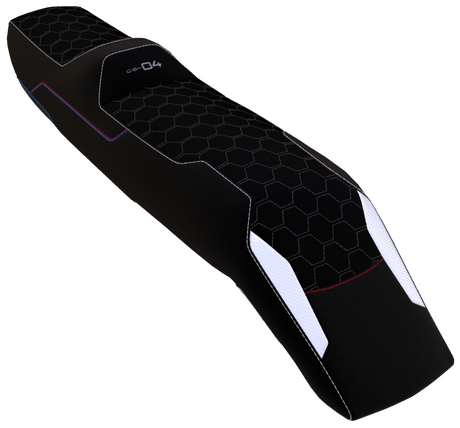 garnissage selle BMW CE-04 sur-mesure, couleur noir
